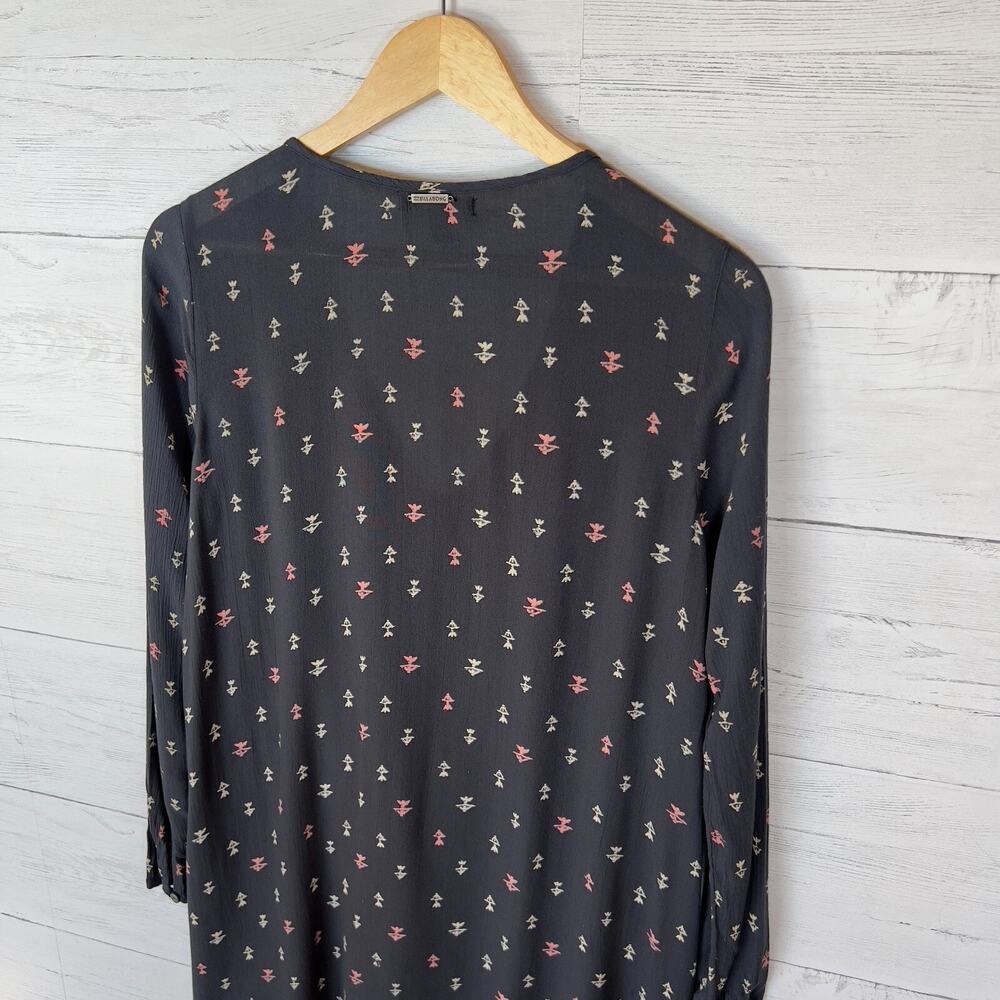 Billabong Dress Womens Size S/P Black Moongazer Bohemian Button Down Tunic - Picture 11 of 13